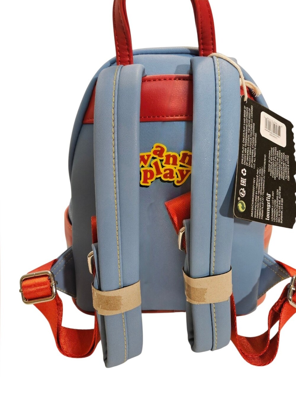 Loungefly Childs Play Chucky Cosplay Mini Backpack And Wallet Set- NWT - Picture 4 of 15
